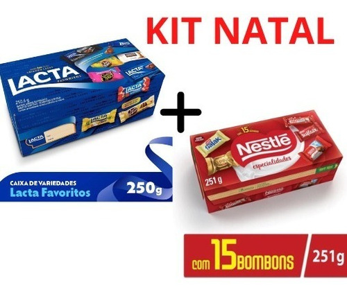 Kit Natal - 2 Caixas De Bombons - Chocolates Lacta E Nestlé
