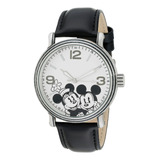 Reloj Hombre Disney W001856 Cuarzo Pulso Negro En Cuero