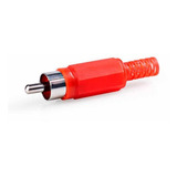 20 X Ficha Conector Plastico Rca Audio Video Rojo Stereo