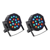 (2) Focos Par Led Rgb Rockpar50 Compactos Dj/club Dmx W...