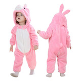 Pijama Enterito Polar Bebés Niñas Coneja Pascua Rosa