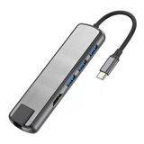 Adaptador Usb-c 6 En 1 Hdmi 4k Usb 3.0 Lector Tarjetas Hub