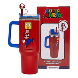 Canecão Térmico Tumbler Super Mario Vermelho 1,15l Aço Inox