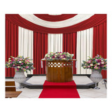 Cortina Grande Para Eventos Igrejas Sala 5 Mts 5 00 X 2 80 Cor Vermelho/palha