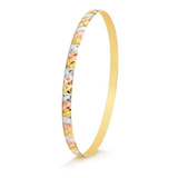 Bracelete Pulseira Da Mamãe Tricolor Ouro Legítimo 12k