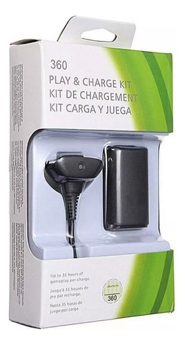Bateria Controle Compativel Com Xbox 360 Cabo Carregador 