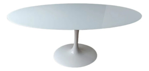 Mesa De Jantar Tulipa Saarinen Oval 140x80 Cm Madeira Branco