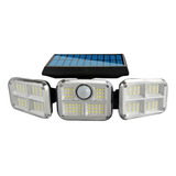 Reflector Led Solar 3 Cuerpos Exterior Cobertura 3 Modos 120