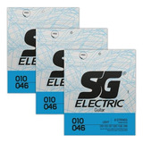 Kit 3 Encordoamento Sg Guitarra 010 Níquel Light Triple Pack