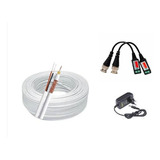 Kit Cabo Coaxial 200 Mts P/cftv Com 4 Pares Balun , 4 Fontes