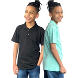 Kit 2 Camiseta Polo Infantil Juvenil Masculina Menino
