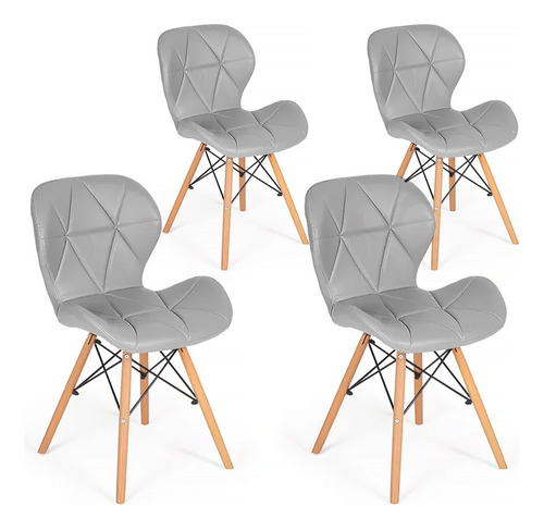 Kit 4 Cadeiras Jantar Bestchair Charles Eames Eiffel Slim 