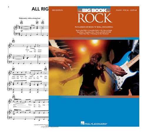 Partitura Piano Pvg The Big Book Of Rock 3rd Edit Digital