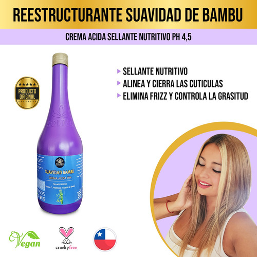 Crema Sellante De Trabajos Capilares Suavidad De Bambú 1lt