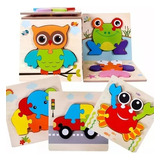 Juguete De Madera Rompecabezas Puzzles Montessori Set 6