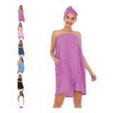 /toalla De Baño Con Velcro Para Mujer, Envoltura De Ducha Aj