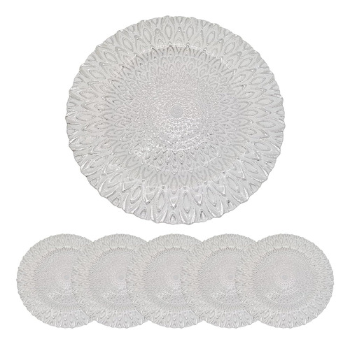 Platos Vajilla Set Vidrio 6 Piezas 33 Cm Trinche 1437161