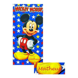 Toalha De Banho Mickey Estrela Personalizada Nome Bordado