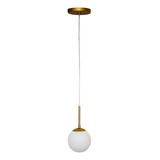 Luminária Lustre Pendente Globo Vidro Quarto Cozinha Dourado