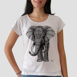 Remera Elefante Hindu Animales 1 Mujer Purple Chick