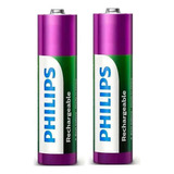 Pila Bateria Recargable Aa 1000mah Philips Ready Pack 2u
