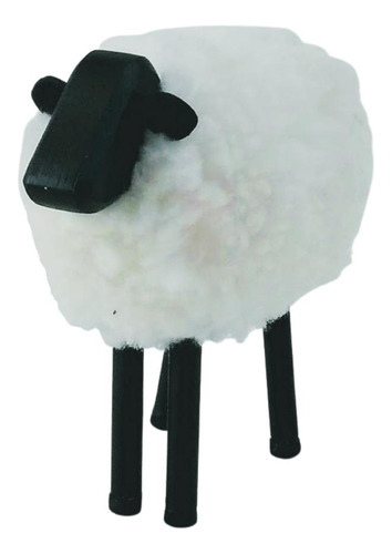 Ovelha Com Lã Branca 12cm Presente Criativo Decoração