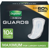 Depend Incontinence 2 Paq Guards For Men, Maximum Absorbency