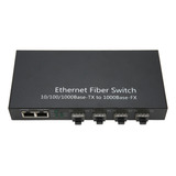 Ethernet Fiber Sfp De Hasta 120 Km, 4 Puertos Ópticos, 2 Elé