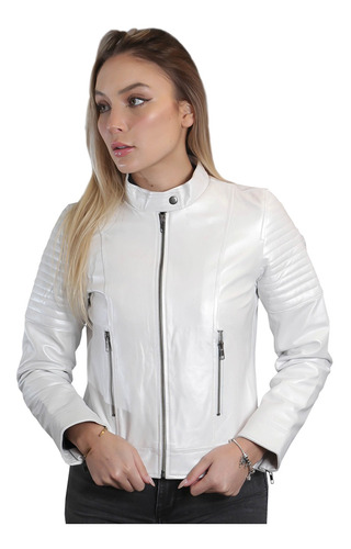 Chaqueta Cuero Chg55 Blanco