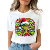 Playera Grinc Face Blusa Mujer Regalo Navidad 1m