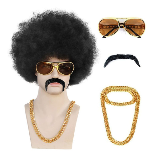 Kits De Cosplay Pelucaafro Para Hombre Conjunto Rockero