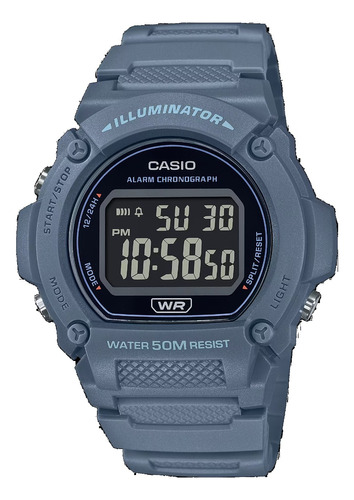 Reloj Casio Digital W-219hc-2b Azul Sumergible 