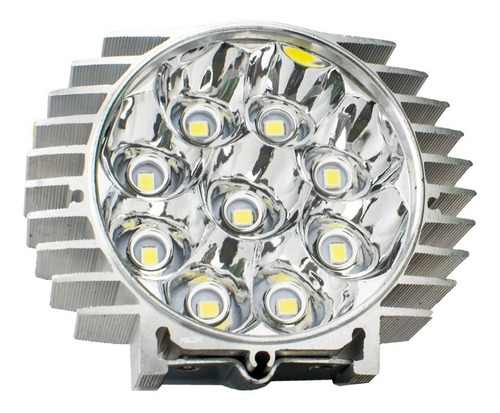 Faro 9 Led Redondo 12w Luz Fija Slim