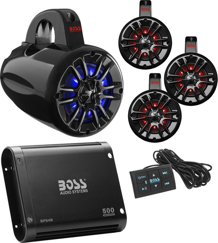 4 Bocinas Y Amplificador Boss Audio Para Rzr , X3, Utv