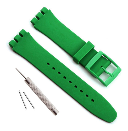 Correa De Reloj Verde De Silicona Impermeable Para Swatch