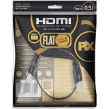 Cabo Hdmi Flat 1m Pix 19 Pinos 4k 1 Metro Hdr Gold 24k 3d