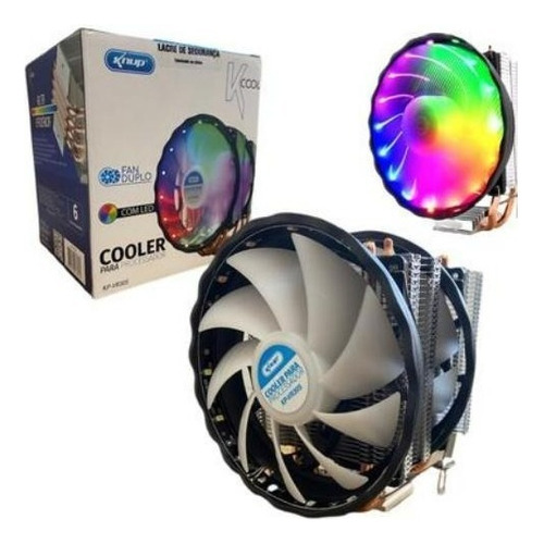 Cooler Processador Duplo Fan 120mm Led Rgb Intel E Amd 120w