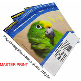 100 Folhas Papel Foto Glossy Adesivo Master Print 115g A4 