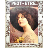 Antigua Partitura Art Nouveau Con Rostro De Mujer.