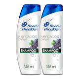 Pack 2 Shampoo H&s Purificación Capilar Carbón Activado 375m