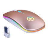 Mouse Gamer Inalámbrico Recargable Yindiao  A2 Oro Rosa