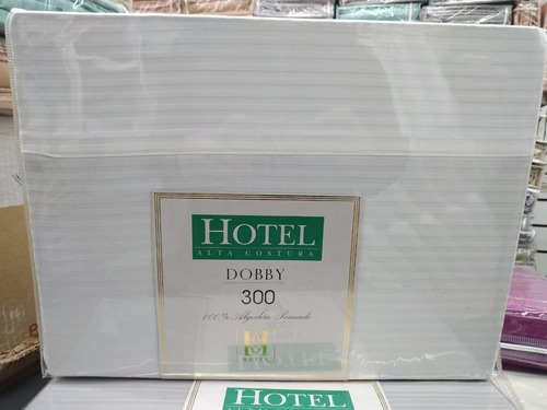 Juego De Sabanas Hotel Dobby 300 Hilos Algodón Peinado King