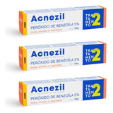 Kit 3 Acnezil Gel Peróxido De Benzoíla 5% Trata Acne 20g