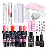 Set De Extensión De Uñas De Poligel De 220 Piezas, Lámpara U