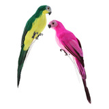 2 Uds Modelo Animal Artesanía Guacamayo Artificial Pájaro