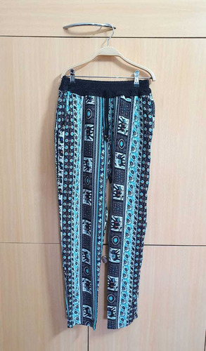 Pantalón Estampado  De Algodón Talle 2 Mujer