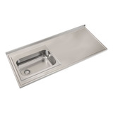 Mesada Johnson Acero Inox 160x61 Bacha Simple Izquierdo