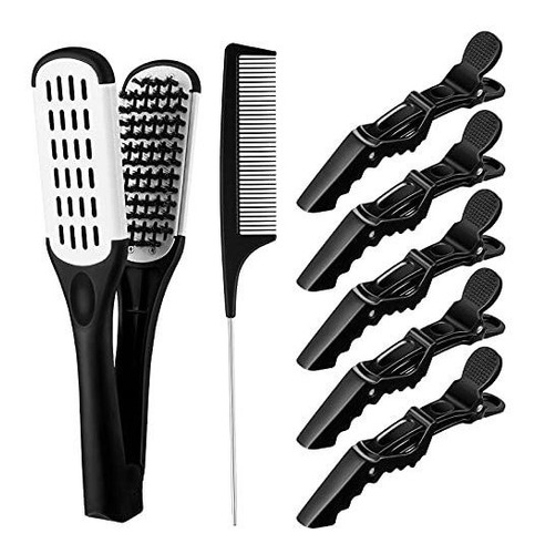 Peine Alisador De Pelo Bambú - 5 Clips - Rat Tail Comb