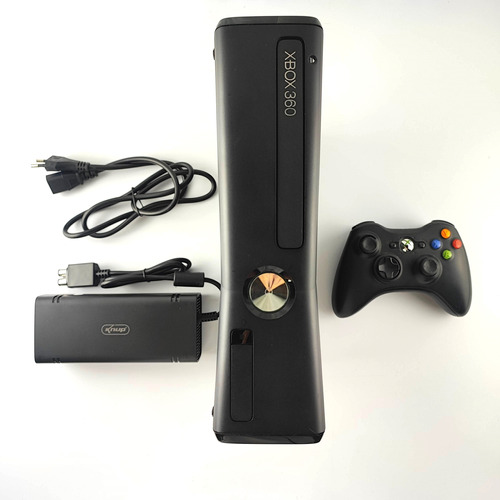 Console Xbox 360 Slim Preto Com Controle 