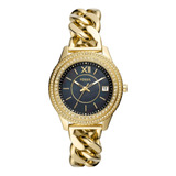 Reloj Mujer Fossil Es5133 Cuarzo Pulso Dorado En Acero